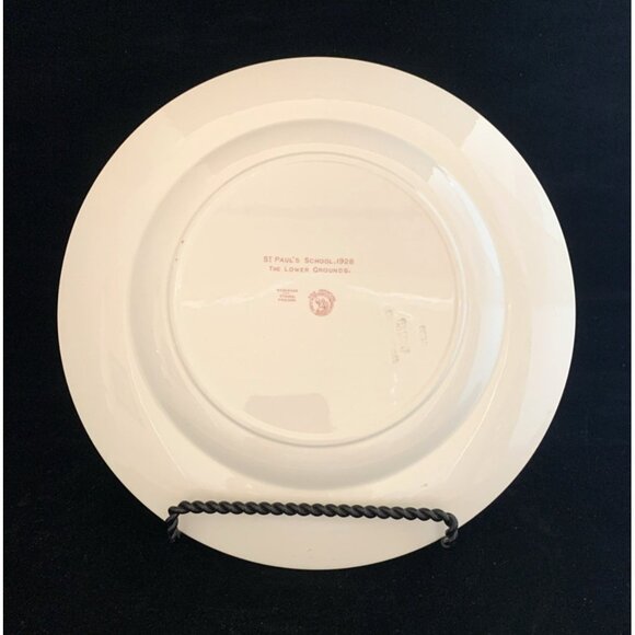 Wedgwood Pink St. Paul’s School Lower Grounds Dinner Plate 1928 10 3/8” - Picture 3 of 6